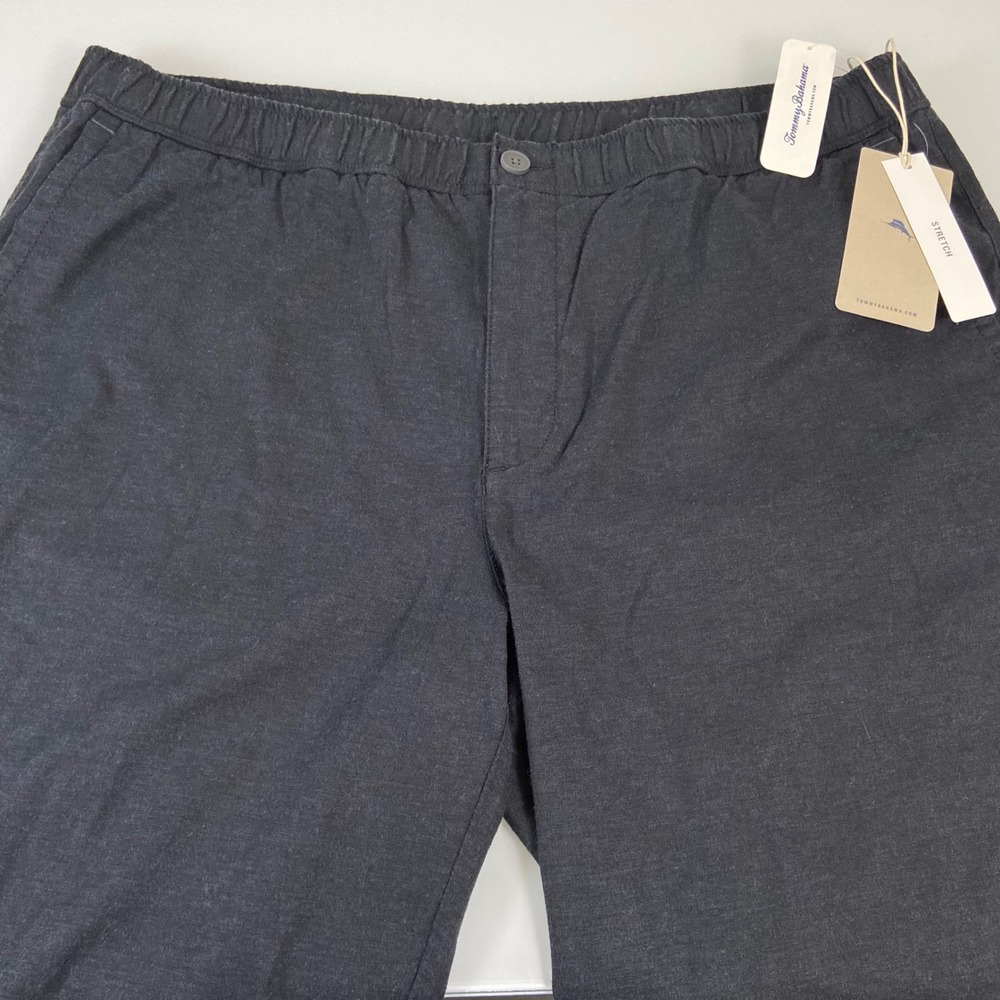 Tommy Bahama Linen in Paradise Stretch Shorts Mens XXL Black NWT Drawstring